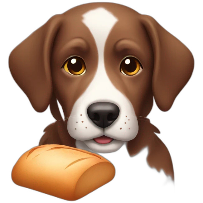 dog in love with bread emoji