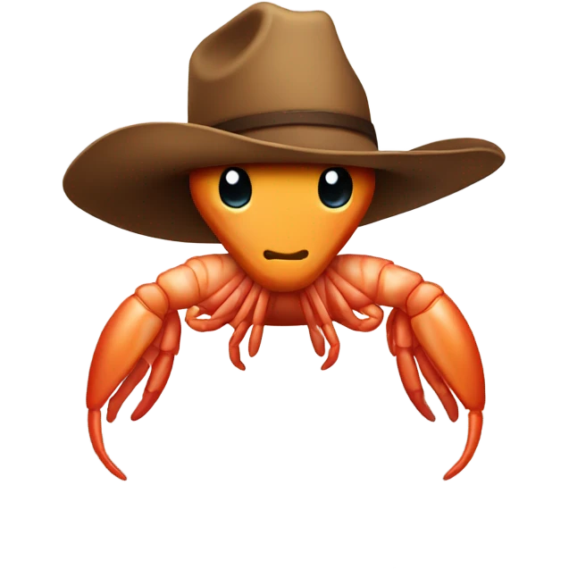 Shrimp in a cowboy hat emoji