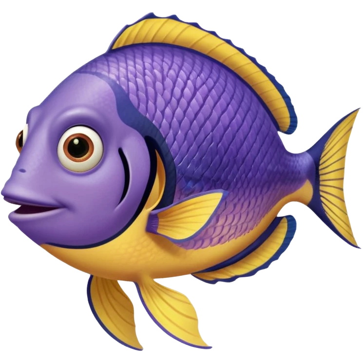 gurgle in finding nemo movie tall thin purple and yellow fish  emoji