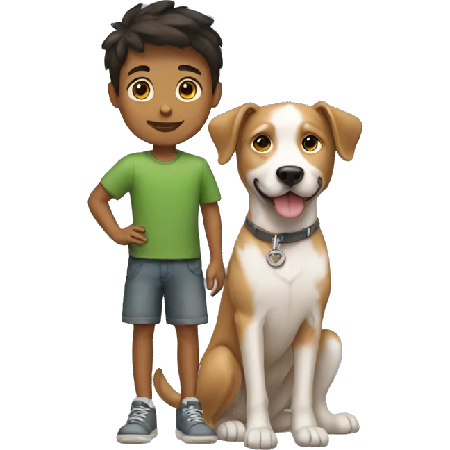 Boy with a dog emoji