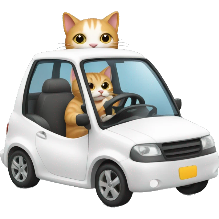 Cat driving a car  emoji