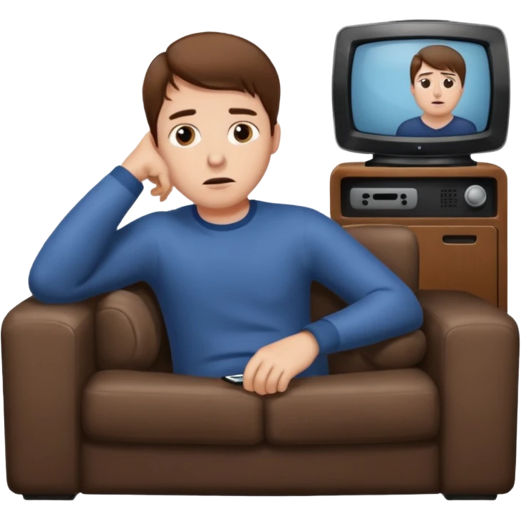 bored man watching television emoji