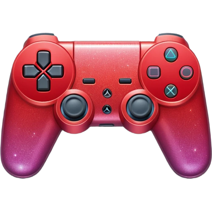 red ombre PlayStation console with glitter emoji