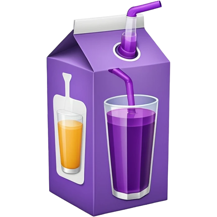 suco de caixinha branco e roxo emoji
