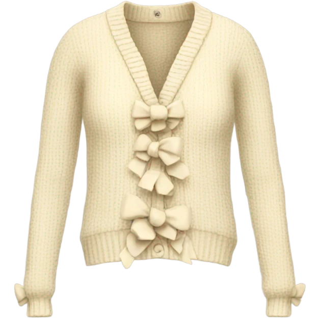 short cream Cardigan with  bow emoji