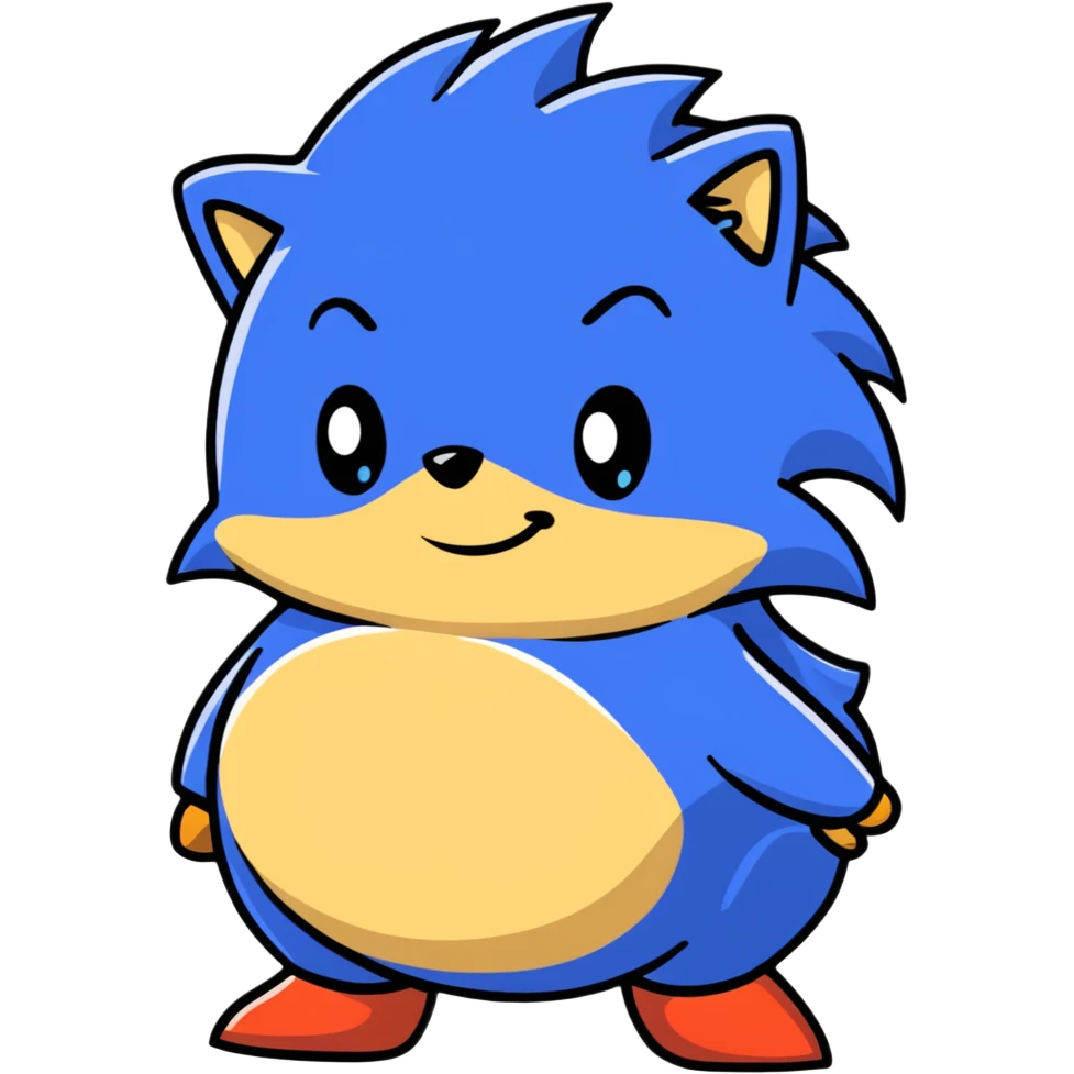 Sonic the hedgehog character with pregnant belly emoji
