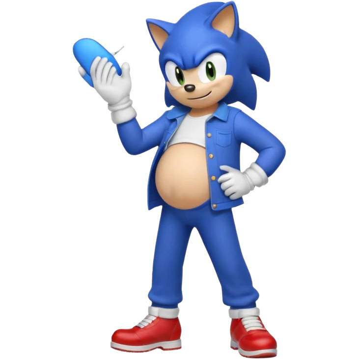 Pregnant male sonic X, not naked emoji