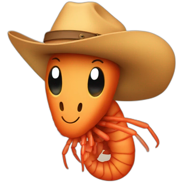 shrimp with cowboy hat emoji