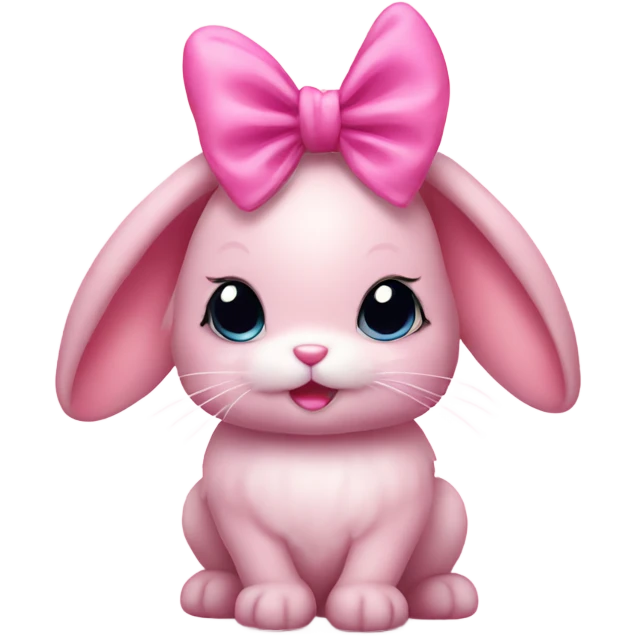 Pink bunny with pink bow emoji