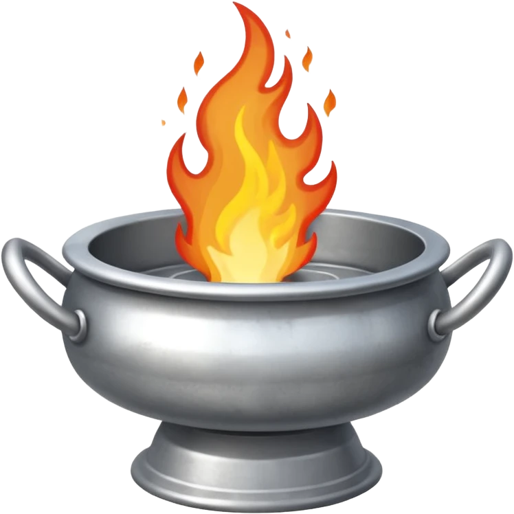 can you make a medieval looking silver fire basin with a fire coming out of the top emoji