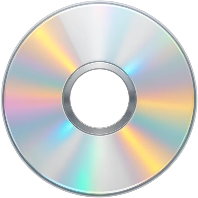 белый светящийся CD-диск, no background emoji