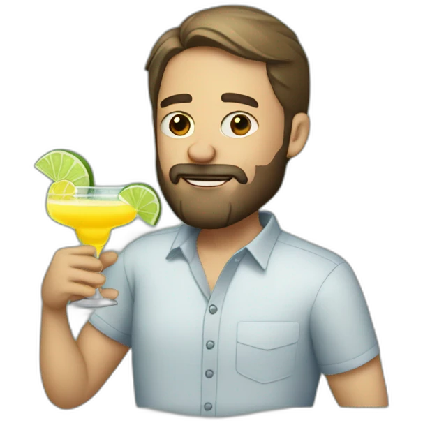 bearded man drinking margarita emoji