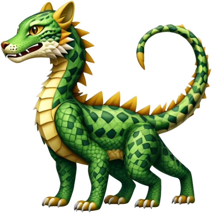 Alligator-Dragon-Tiger-Lynx-Bobcat-Fakémon-hybrid-creature with a long muzzle, full body emoji