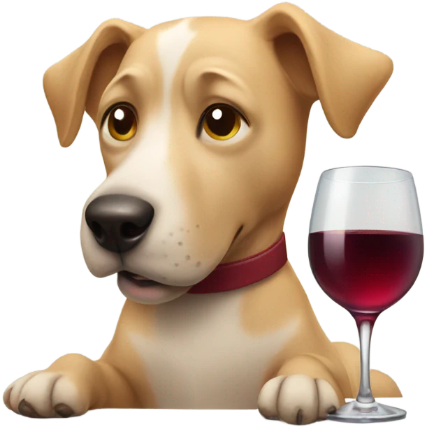 Dog drinking wine  emoji