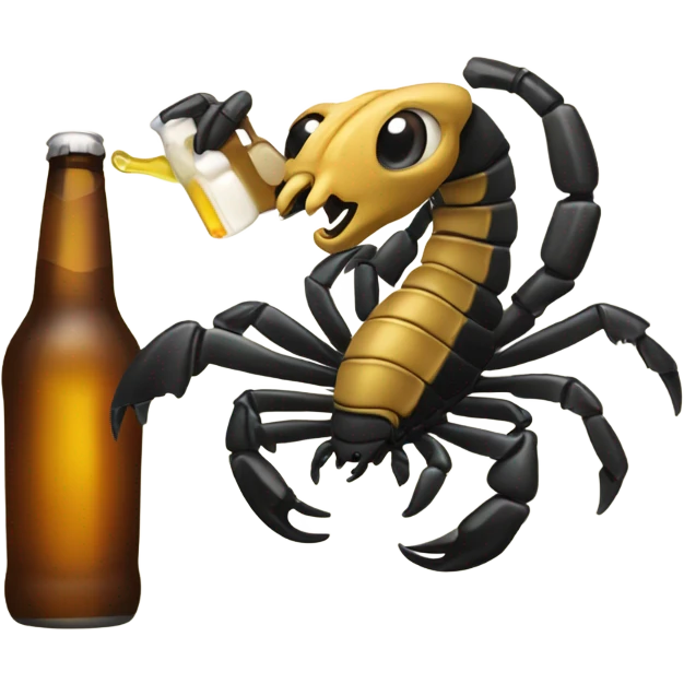 Scorpion drinking a beer emoji
