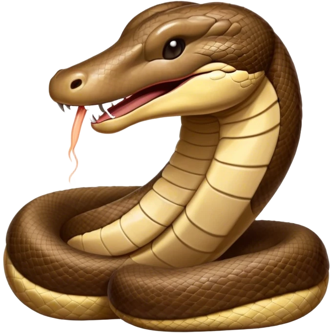 Cinematic Cute Yawning Python Portrait Emoji, Head tilted slightly with a dramatic, wide-open yawn, showcasing a sinuous, scaled form with drowsy, half-closed eyes and an open, relaxed mouth, Simplified yet irresistibly adorable features, highly detailed, glowing with a soft, cozy earthy glow, high shine, relaxed yet expressive, stylized with a dash of whimsical reptilian charm, soft glowing outline, capturing the essence of a drowsy yet affectionate python that appears ready to stretch out for a nap! emoji
