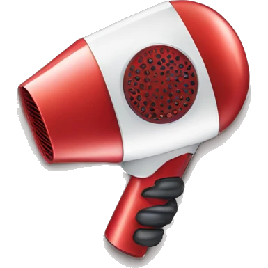 red hair dryer in hand emoji