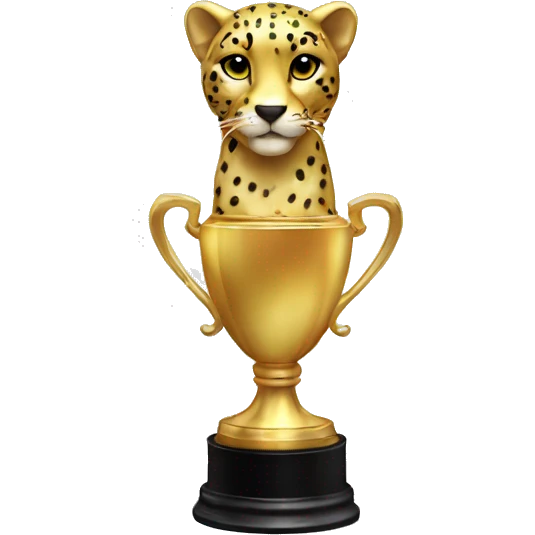 golden side view gepard with trophy emoji