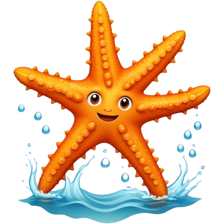 orange starfish with five arms in the ocean emoji