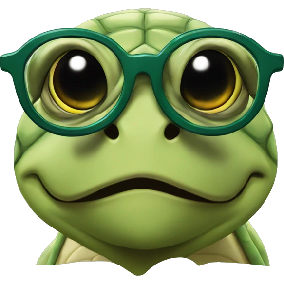 Turtle in glasses emoji