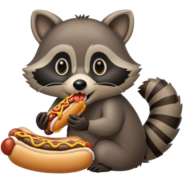  Feral raccoon eating junk food  emoji
