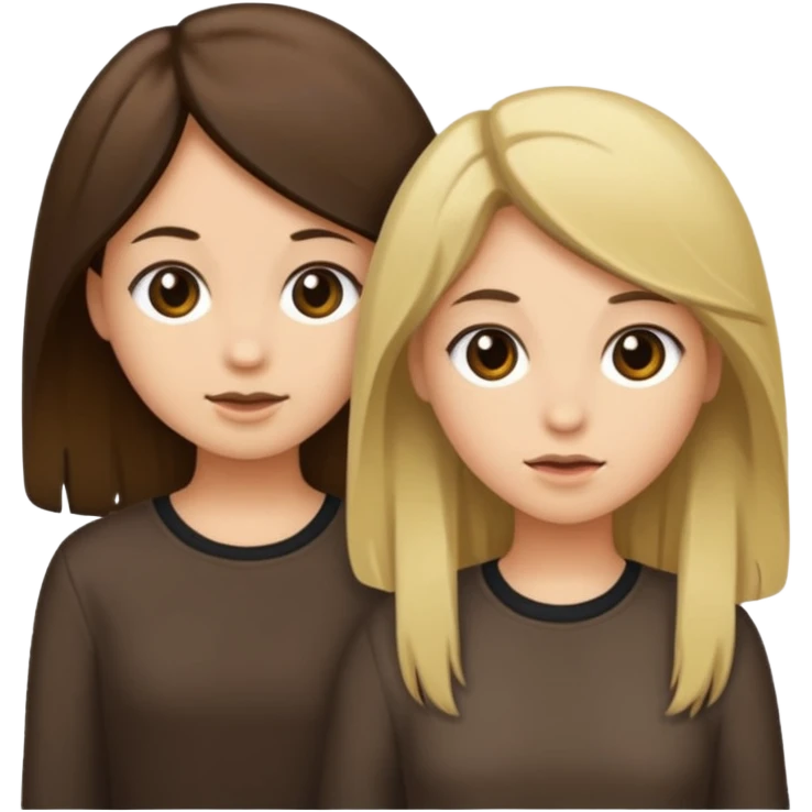bestiess one with dark brown hair and one with dirty blonde hair emoji