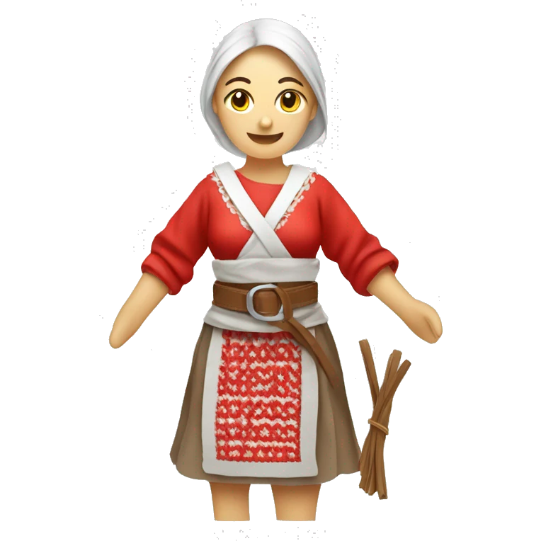need a emoji, a women who has a 
belt is considered an excellent handiwork of folk weavers. It consists of two-color red-white patterned fabric emoji