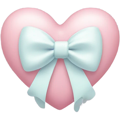 Pastel heart with white bow  emoji