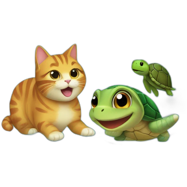 cat and turtle emoji