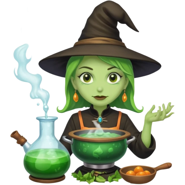 green witch cooking potion emoji