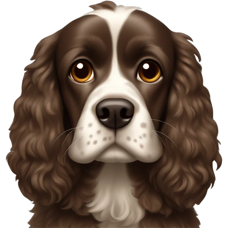 A dark brown cocker spaniel with a little mohawk emoji