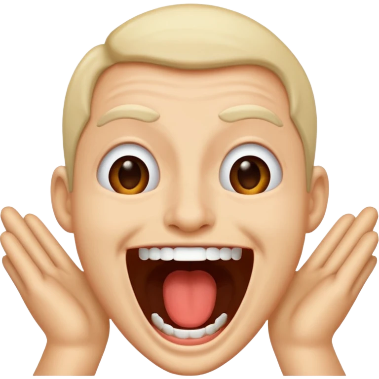 Weird laugh emoji