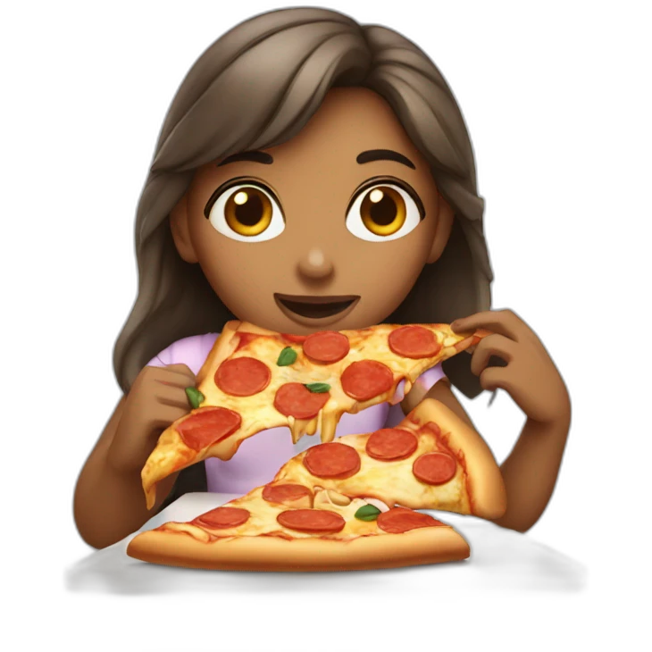 Girl eating pizza emoji