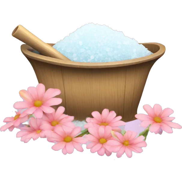 Bath salt with flowers emoji