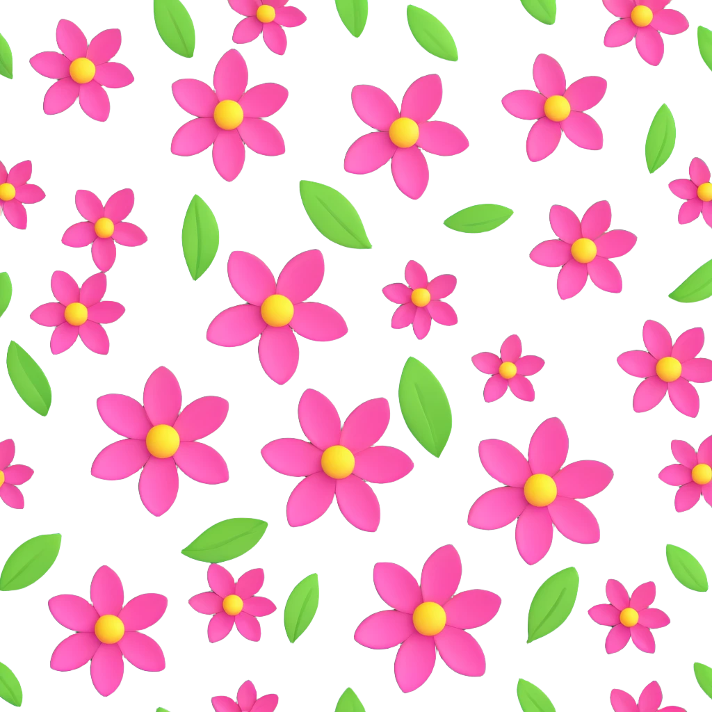 pink flowers with green leaves emoji