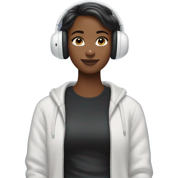 Girl on AirPods Max black emoji