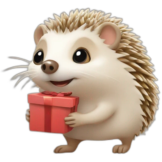 hedgehog-gift emoji