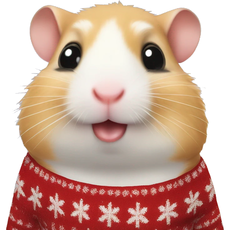 Hamster wearing christmas Sweater  emoji