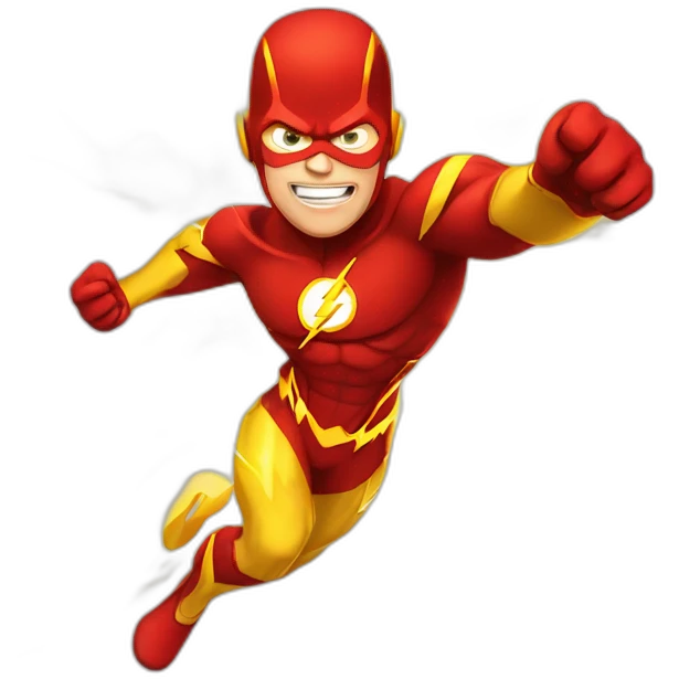 flash superhero running behind him yellow lightning emoji
