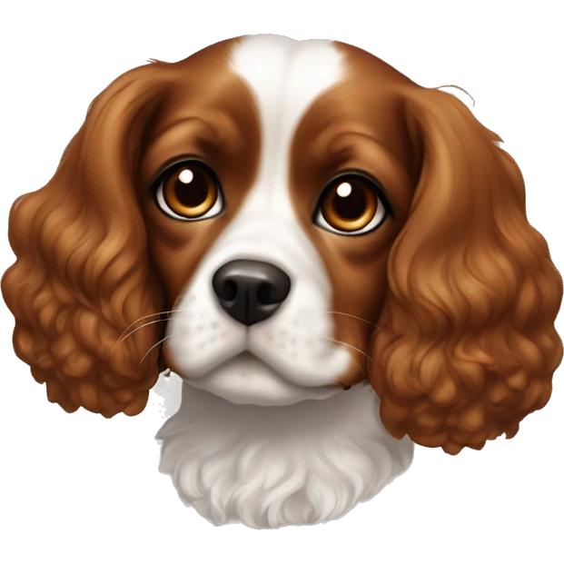 blenheim cavalier girl with brown spot on left side of mouth  emoji
