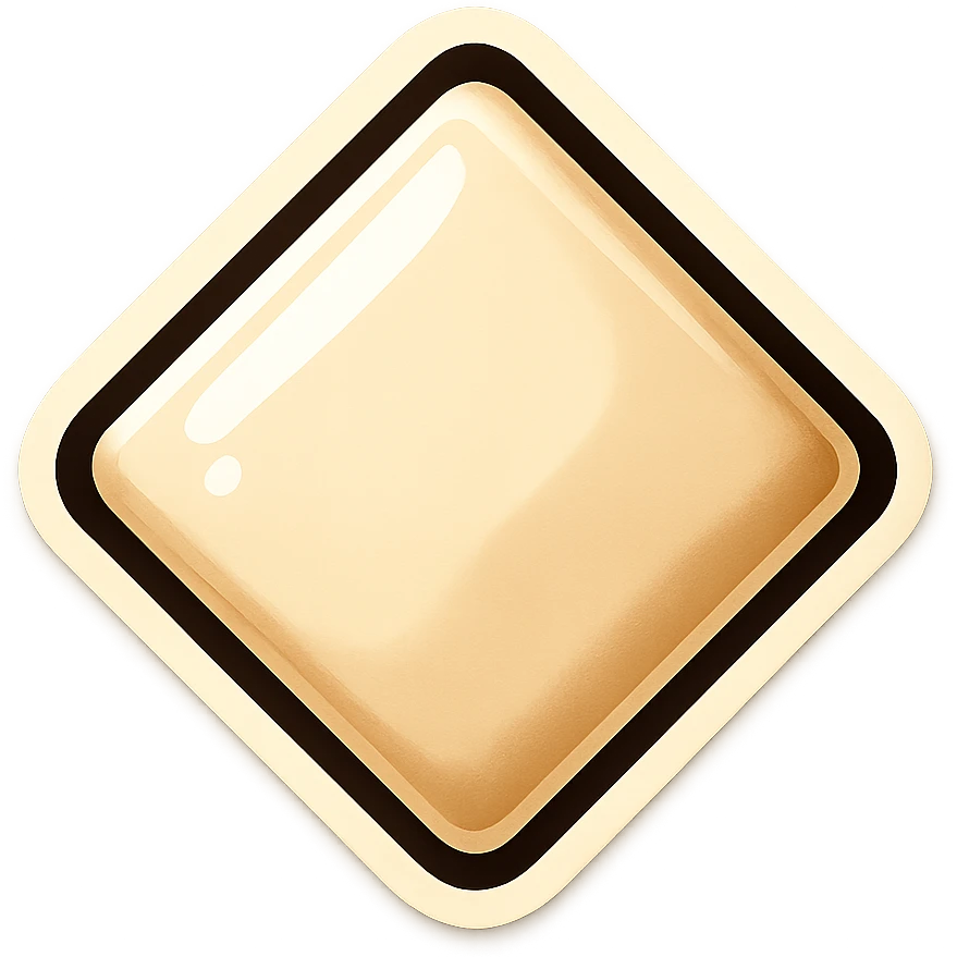 diamond shape carved from ivory. square tilted 45 degrees. full front view emoji