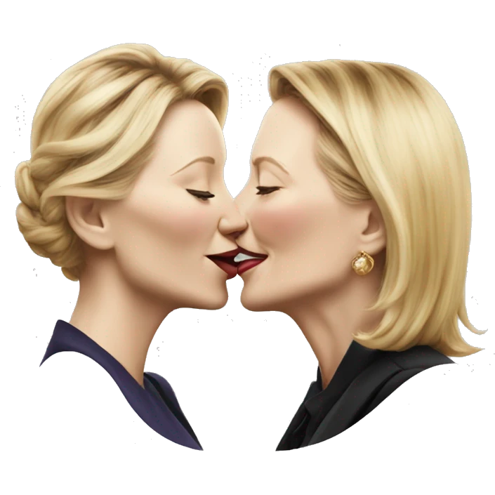 Cate Blanchett kissing a woman  emoji