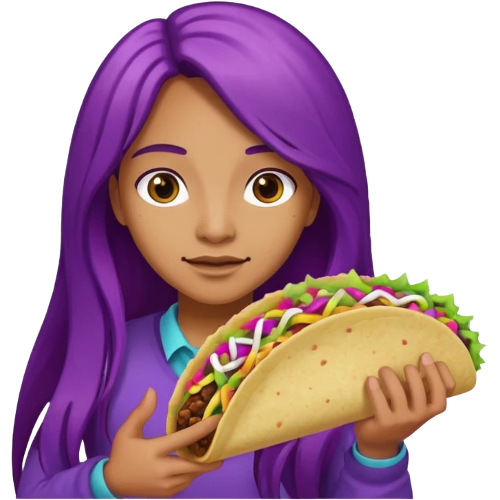 police holding taco with purple long hair emoji
