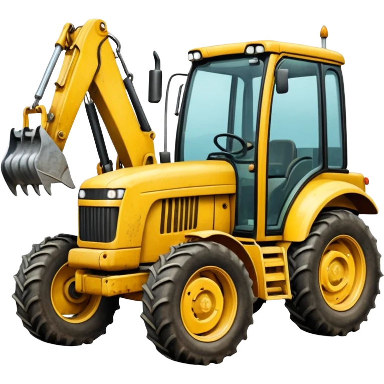 A tractor with a back hoe and a loader emoji
