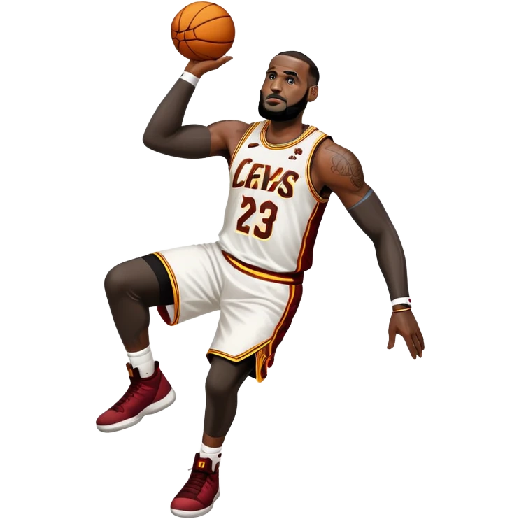 lebron james scoring a three pointer emoji