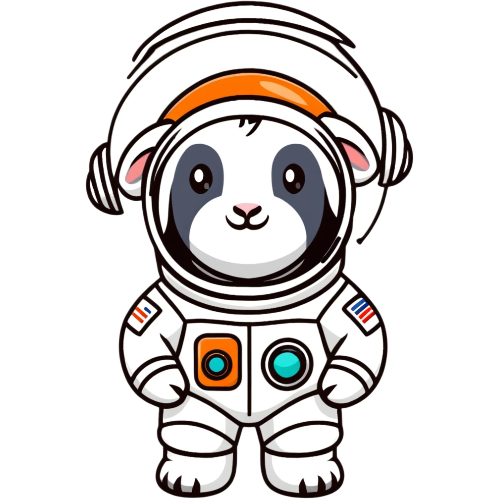 cute goat cosmonaut emoji