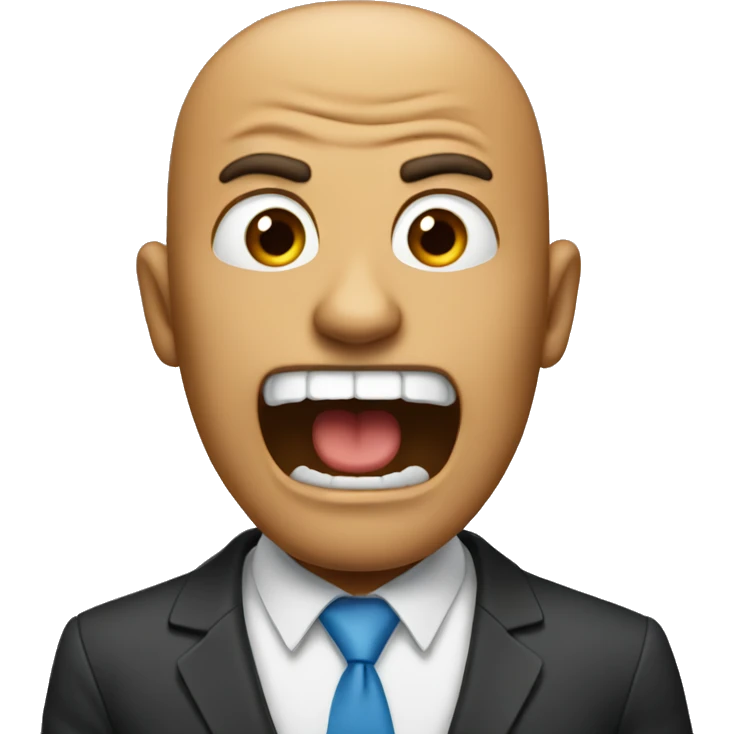 Shouting boss emoji