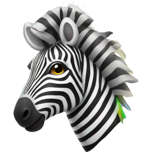 Zebra with rainbow stripes emoji