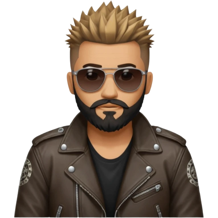 biker gang with sunglass and rugged guy bearded spicks hairin tatoots emoji