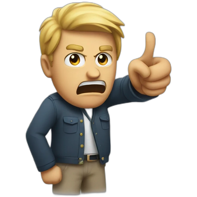 ANGRY MAN POINTING IN FRONT emoji